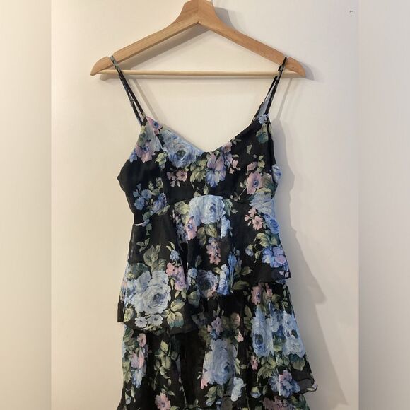 Abercrombie & Fitch Women’s Black Asymmetrical Ruffle Layered Dress - Picture 5 of 16